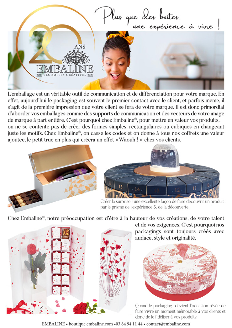 Embaline Packaging fête ses 20 ans :  plus que des boîtes, une expérience à vivre